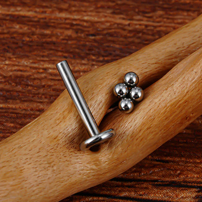 Small medusa piercing with 4 dots cute and tiny titanium lip stud nose stud ear stud 16G