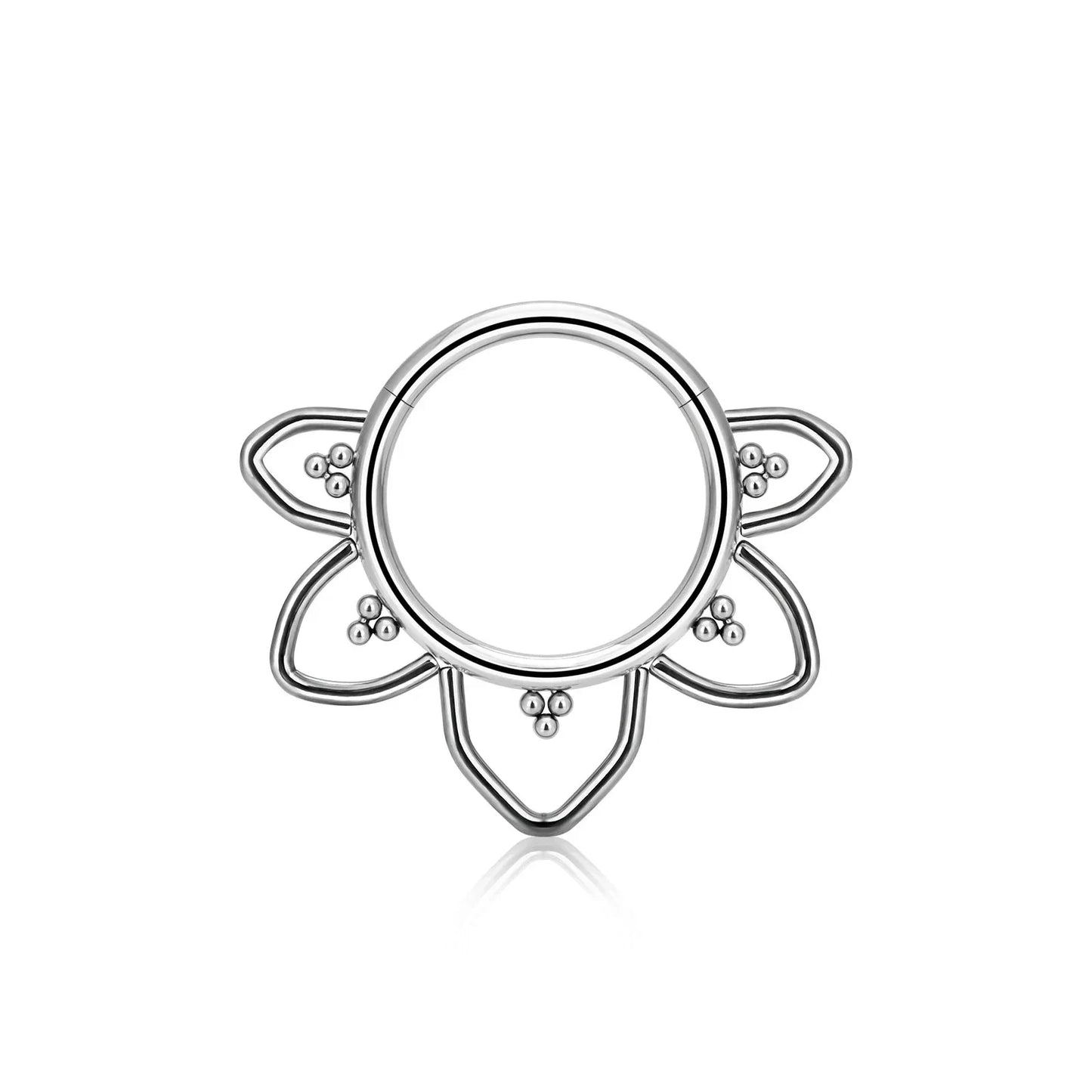 Daith piercing clicker titanium septum ring 16G in gold and silver