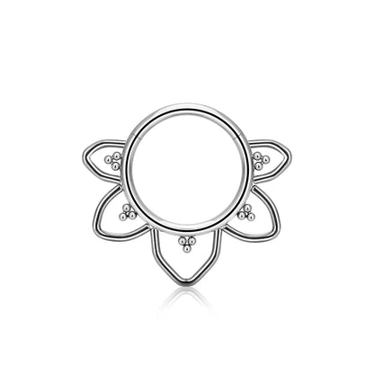 Daith piercing clicker titanium septum ring 16G in gold and silver