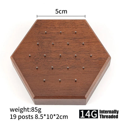 Stud earring organizer black walnut wood body jewelry display lip stud nose stud
