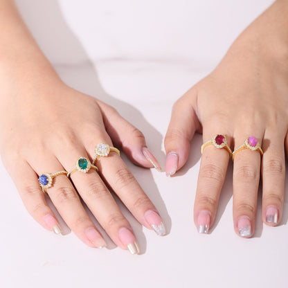 Moissanite engagement ring 14K yellow gold oval cut solitaire ring