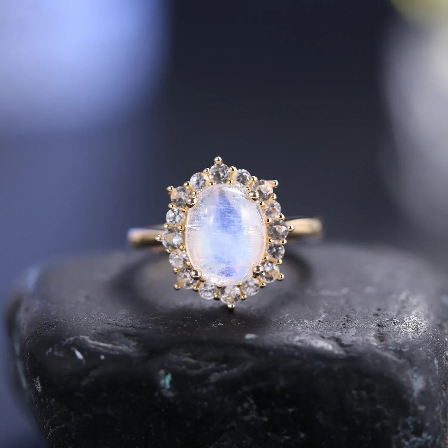 Moonstone engagement ring with a large moonstone oval engagement ring huge moonstone ring