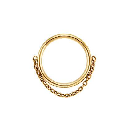 Septum ring 16 gauge with chain made of titanium