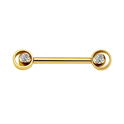 Sexy nipple bars with diamond gold and silver nipple bars 14G titanium 2 pieces