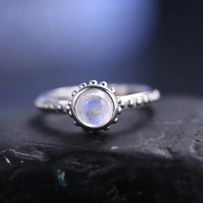Raw moonstone ring dainty and tiny
