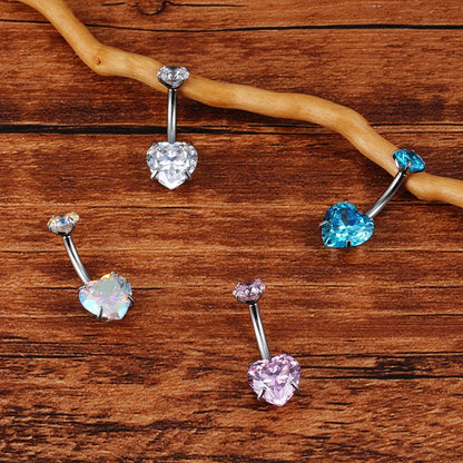 Heart belly ring titanium heart-shaped belly ring 14G heart belly piercing