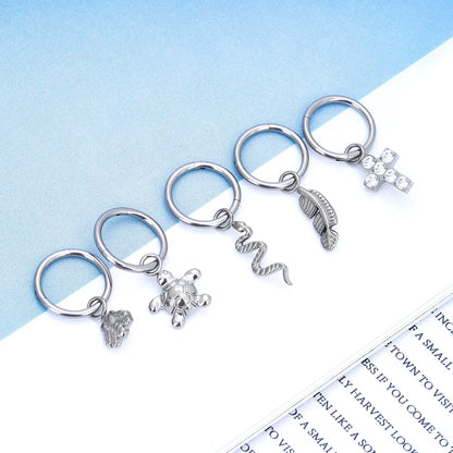 Snake conch earring silver conch earring 12mm conch hoop 10mm 8mm 18G 16G titanium