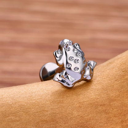 Frog nose stud frog stud earring titanium 16G cute nose studs