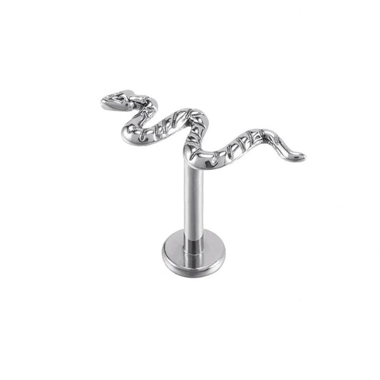 Snake helix earring in silver gold blue purple titanium snake piercing conch stud tragus stud nose stud