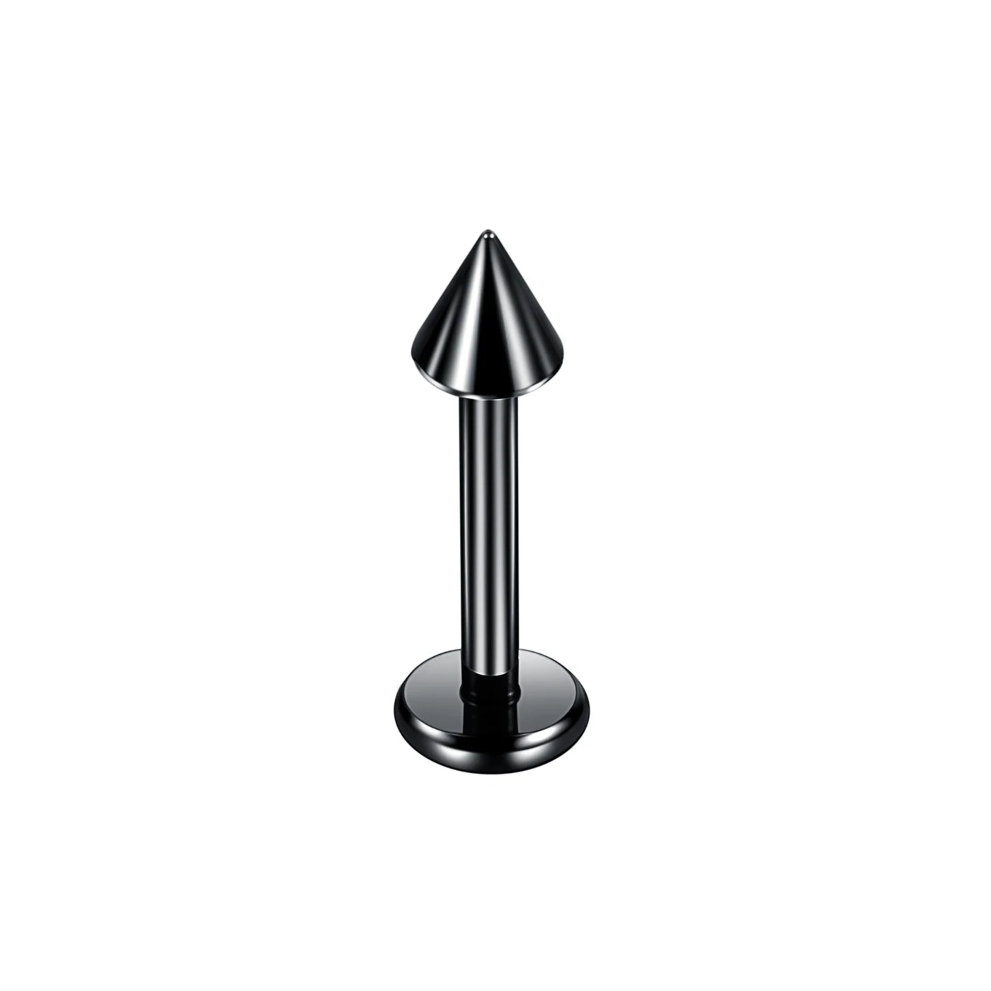 Snake bite labret piercing titanium with spike labret stud 16G black stud