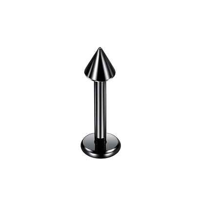 Snake bite labret piercing titanium with spike labret stud 16G black stud