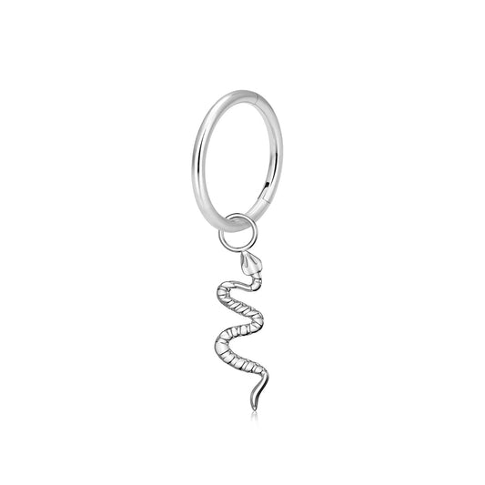 Snake conch earring silver conch earring 12mm conch hoop 10mm 8mm 18G 16G titanium