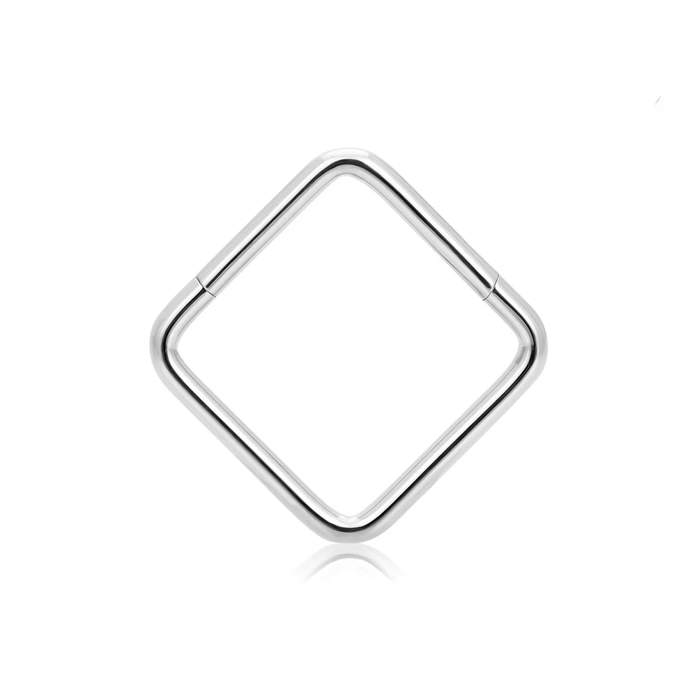 Square septum ring 16G titanium septum clicker