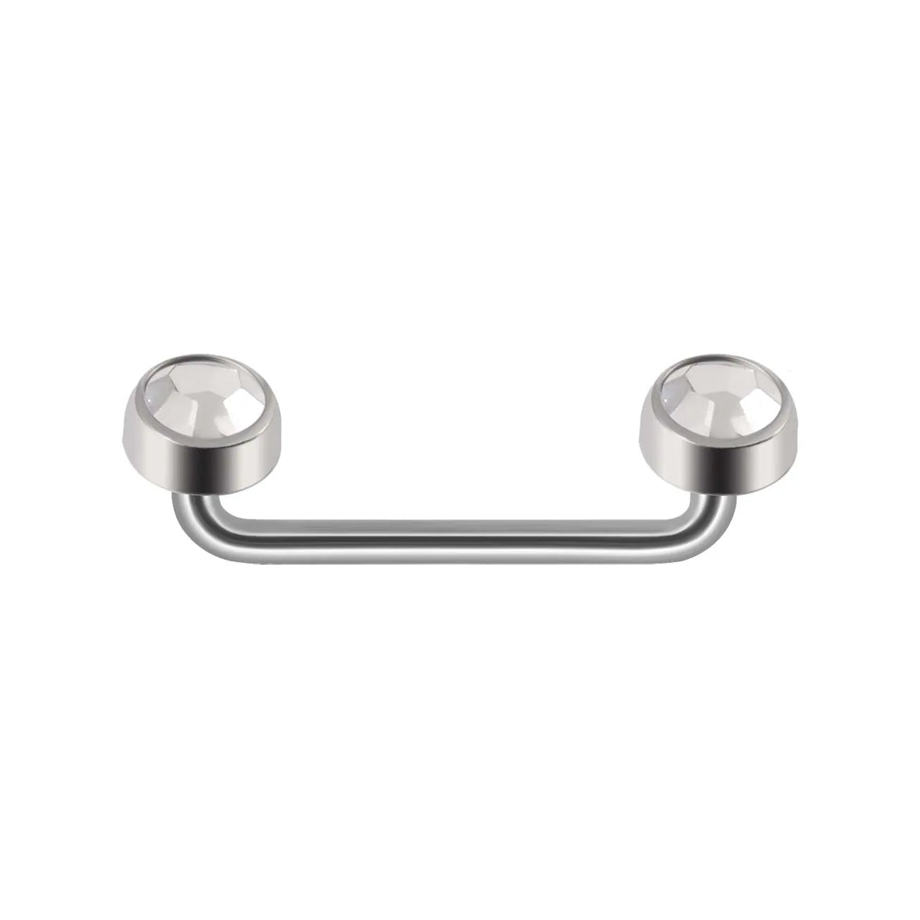 Surface bar piercing with clear crystals titanium surface barbell 14G anti-eyebrow piercing
