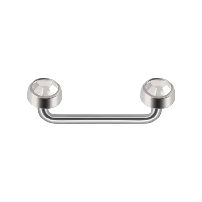Surface bar piercing with clear crystals titanium surface barbell 14G anti-eyebrow piercing