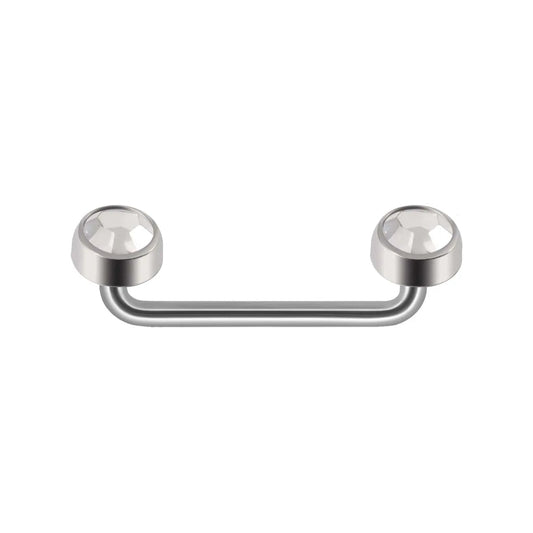 Surface bar piercing with clear crystals titanium surface barbell 14G anti-eyebrow piercing