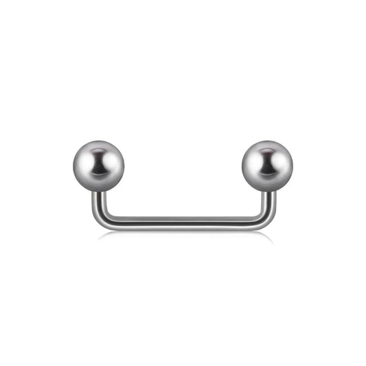 Surface bar with balls minimalist and dainty titanium surface piercing surface barbell