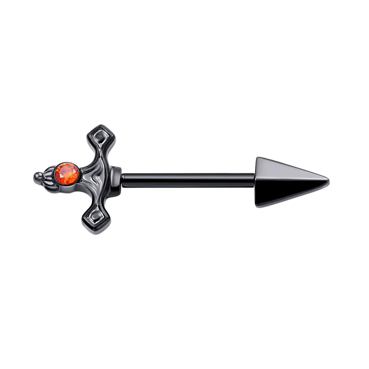 Sword nipple rings black gold silver nipple bars sword nipple jewelry 14G titanium