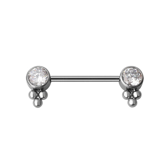 Implant-grade titanium nipple bar 14G 1 piece