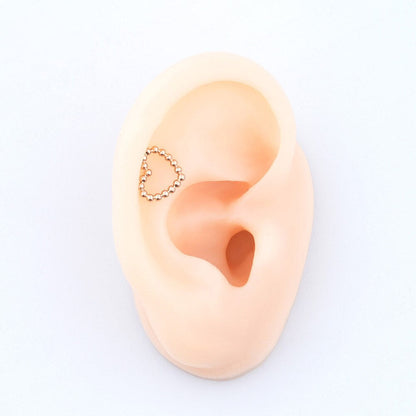 Titanium labret stud heart-shaped 16G
