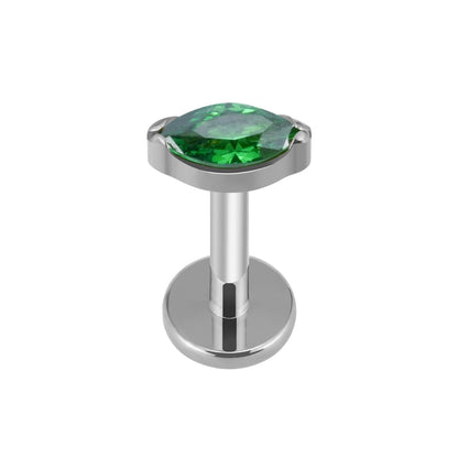 Helix diamond earring tiny and colorful titanium internally threaded