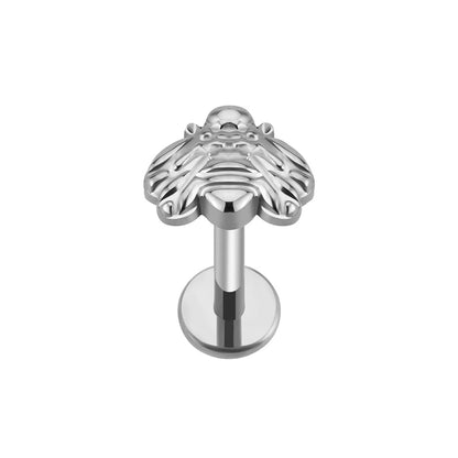 Labret stud with bee 16 gauge titanium internally threaded