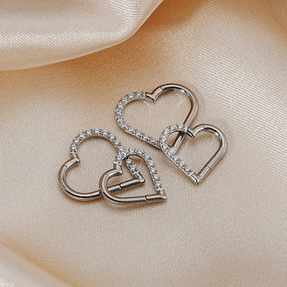 Heart daith piercing implant-grade titanium 16 gauge with CZ