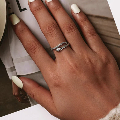 Snake ring adjustable in silver gold black and rose gold