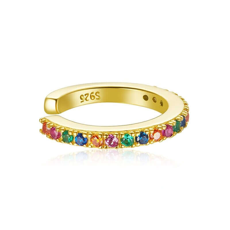 Colorful cubic zirconia ear cuff