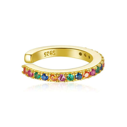 Colorful cubic zirconia ear cuff