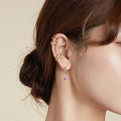 Colorful cubic zirconia ear cuff