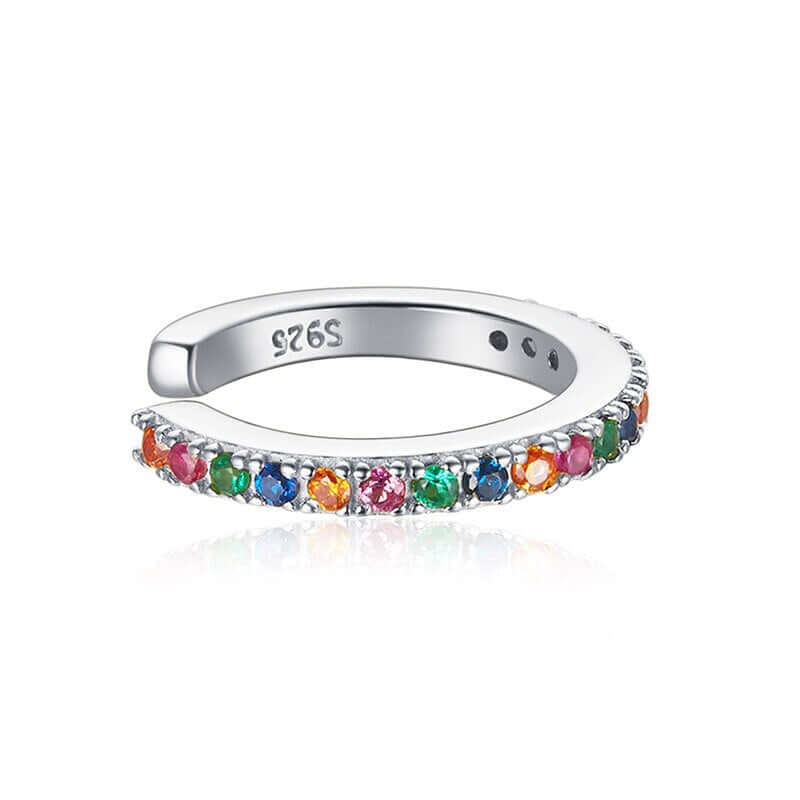 Colorful cubic zirconia ear cuff