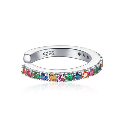 Colorful cubic zirconia ear cuff