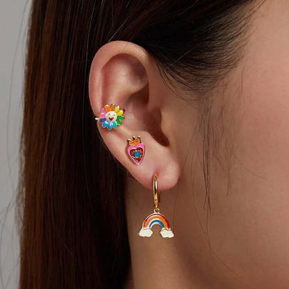 Colorful rainbow earring