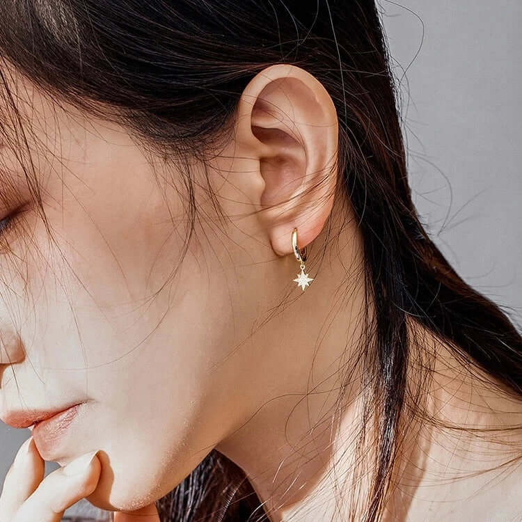 Crecent moon and star earrings