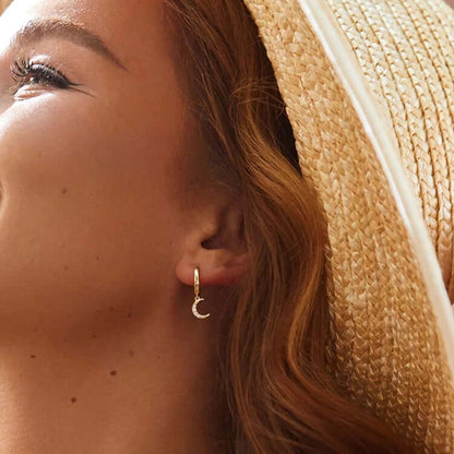 Crecent moon and star earrings