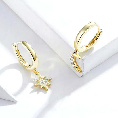 Crecent moon and star earrings