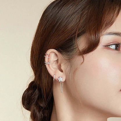 Criss cross cuff earring