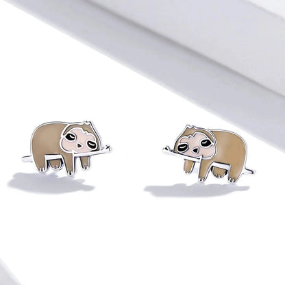 Sloth earrings cute and unique made of sterling silver