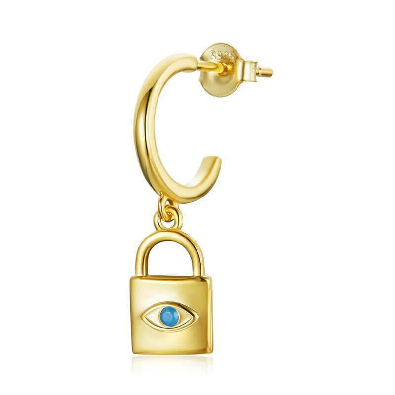 Evil eye and lock earring