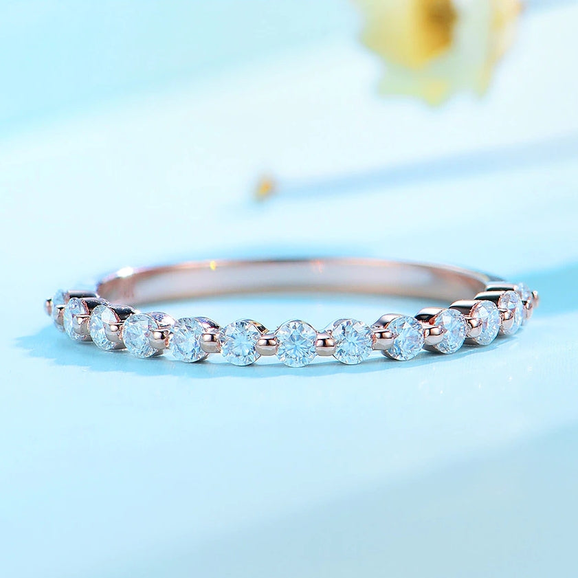 Moissanite eternity band