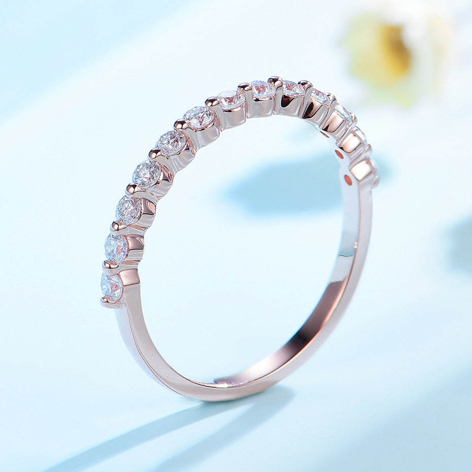 Moissanite eternity band