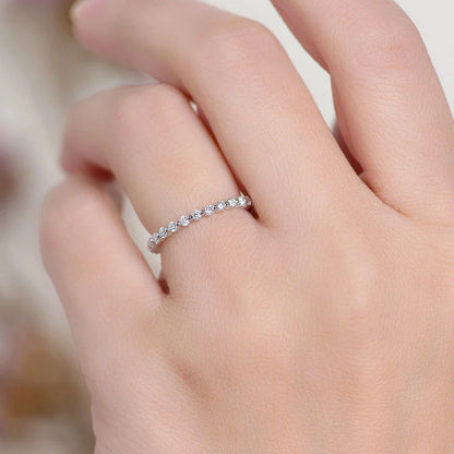 Moissanite eternity band