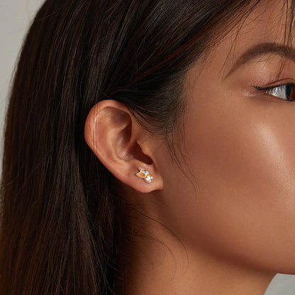 Silver corgi earrings stud earrings