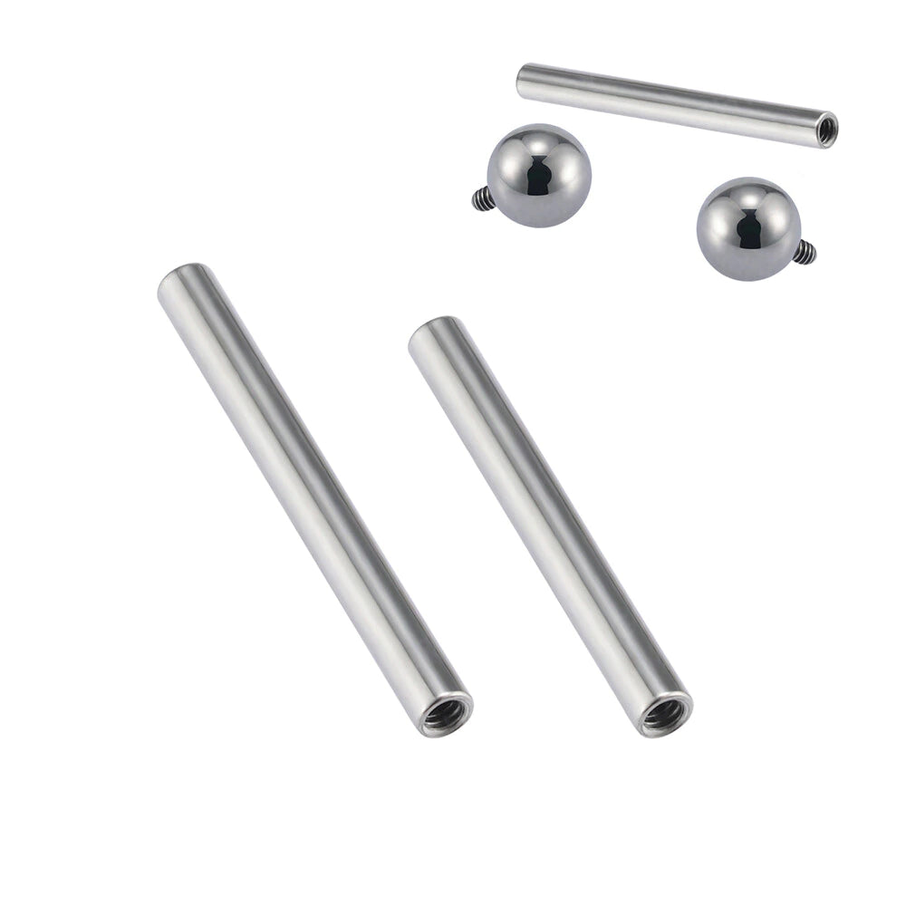 Straight barbell piercing implant grade titanium