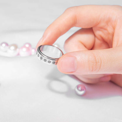 Sunflower anxiety ring stainless steel