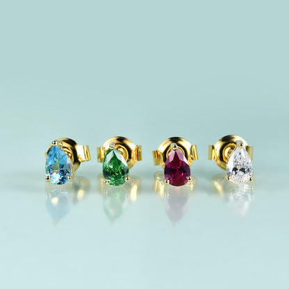 Swiss blue topaz earrings an ear cuff and stud set gemstone ear studs