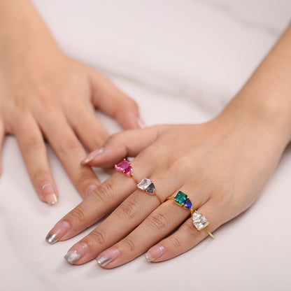 Toi et moi ring ruby and sapphire